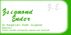 zsigmond ender business card